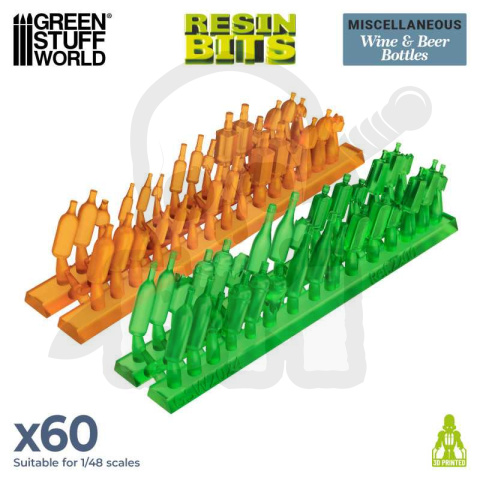 Wine and Beer Bottles Resin Set - 60 szt.
