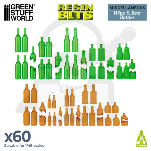 Wine and Beer Bottles Resin Set - 60 szt.