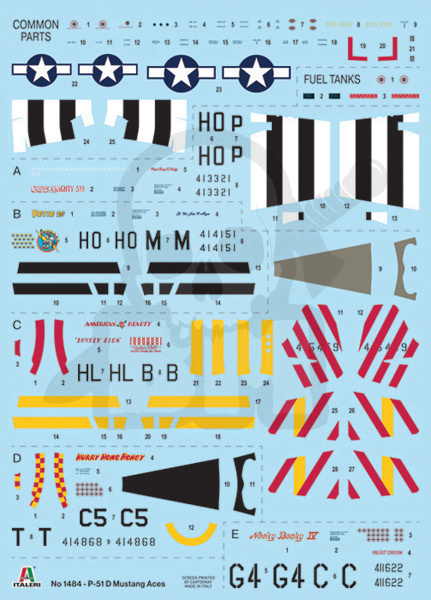 1:72 P-51D Mustang Aces - 5 USAAF Aces Preddy Meyer Voll Peterson Carson