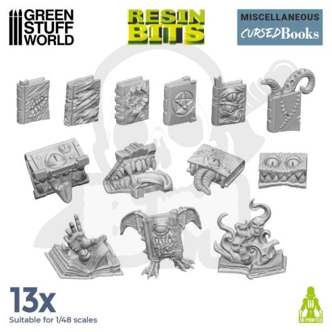 3D Printed Set - Resin Cursed Books - przeklęte księgi 13 szt.