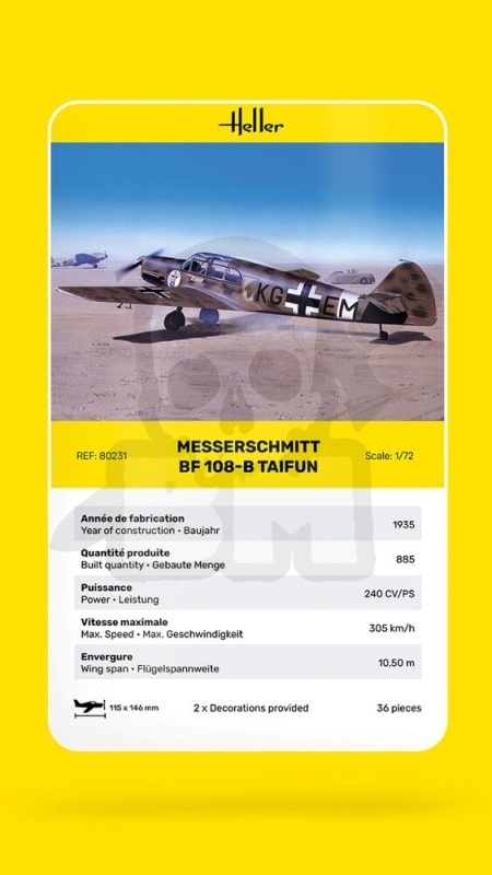 Heller 80231 Messerschmitt Bf 108 B Taifun 1:72