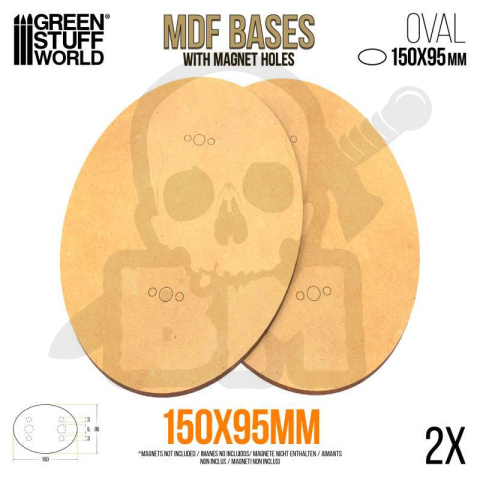 MDF Bases - Oval 150x95 mm podstawki pod figurki 2 szt.