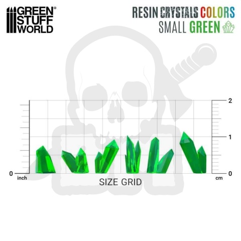 Small Green Crystals Resin Set - zielone kryształki 80 szt.