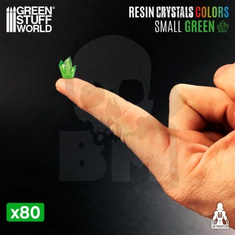 Small Green Crystals Resin Set - zielone kryształki 80 szt.