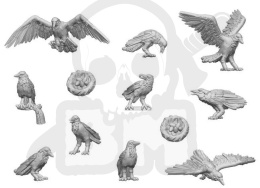 3D Printed Ravens - kruki 12 szt.