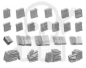 3D Printed Set - Resin Books - księgi 22 szt.
