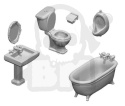 3D Printed Set - Toilet and WC - toaleta 8 szt.