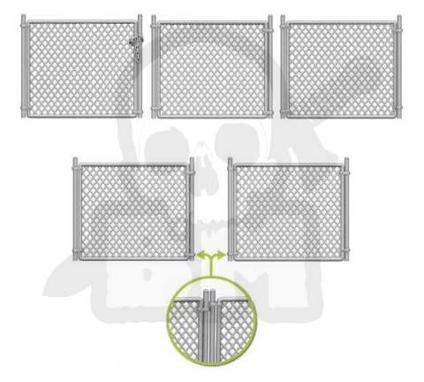 3D printed set Chain Link Fences 50mm - ogrodzenie 5 szt.