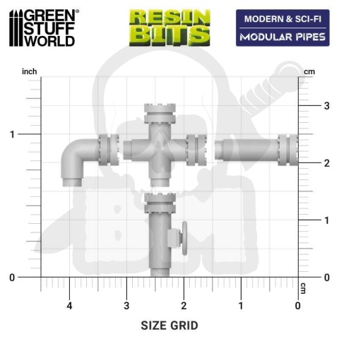 3D printed set - Modular pipes 1:48-1:35 - rury 28 szt.