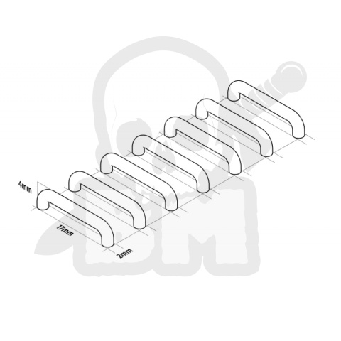 3D printed set - Mecha Detail Parts - 17mm Ladder Rungs - szczeble drabiny