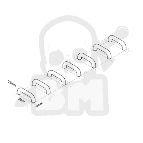 3D printed set - Mecha Detail Parts - 8mm Ladder Rungs - szczeble drabiny