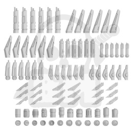 3D printed set - Mecha Detail Parts - TAU Battlesuit Accessories do mechów