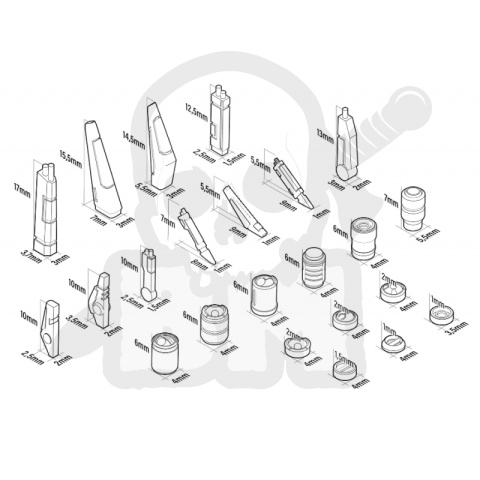 3D printed set - Mecha Detail Parts - TAU Battlesuit Accessories do mechów