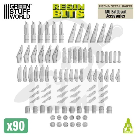 3D printed set - Mecha Detail Parts - TAU Battlesuit Accessories do mechów