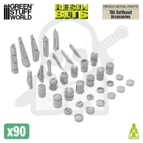 3D printed set - Mecha Detail Parts - TAU Battlesuit Accessories do mechów