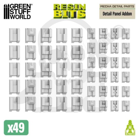 3D printed set - Mecha Detail Parts - Detail Panel Addon