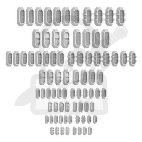 3D printed set - Mecha Detail Parts - Beveled Vernier Detail Parts części