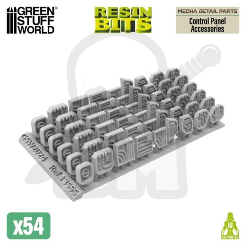 3D printed set - Mecha Detail Parts - Control Panel Accessories - do paneli