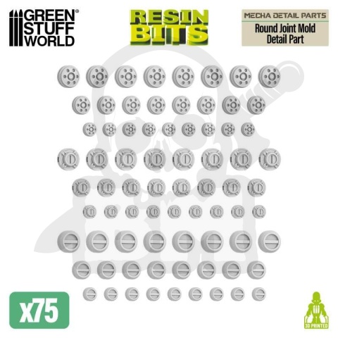 3D printed set - Mecha Detail Parts - Round Joint Mold Detail Part częśći