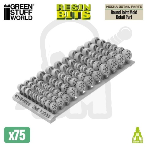 3D printed set - Mecha Detail Parts - Round Joint Mold Detail Part częśći