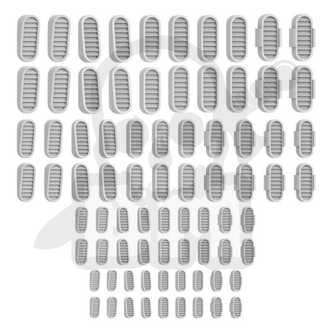 3D printed set - Mecha Detail Parts - Oval Vernier Detail Parts