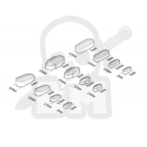 3D printed set - Mecha Detail Parts - Oval Vernier Detail Parts