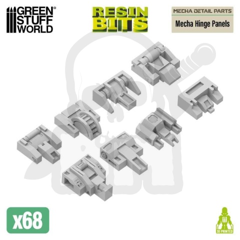 3D printed set - Mecha Detail Parts - Mecha Hinge Panels - Panele zawiasowe