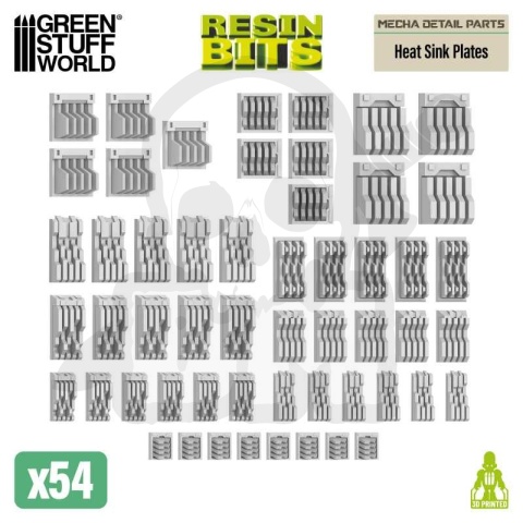 3D printed set - Mecha Detail Parts - Heat Sink Plates - płyty radiatora