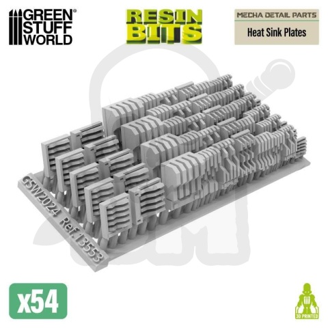 3D printed set - Mecha Detail Parts - Heat Sink Plates - płyty radiatora
