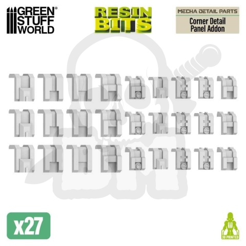 3D printed set - Mecha Detail Parts - Corner Detail Panel Addon