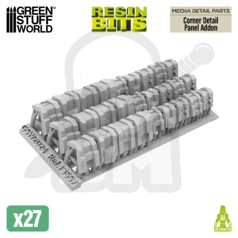 3D printed set - Mecha Detail Parts - Corner Detail Panel Addon