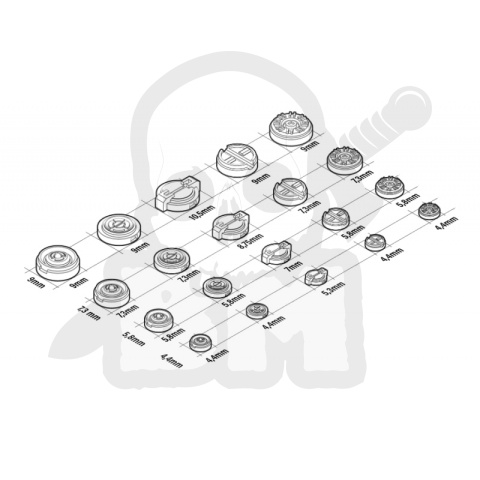 3D printed set - Mecha Detail Parts - Round Detail Panel Assortment