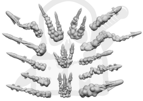 3D printed set Missile Launcher Effect 14 szt.