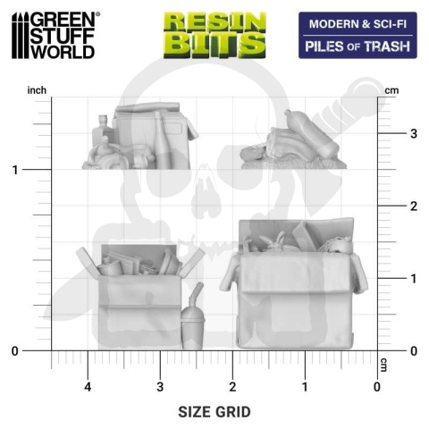 3D printed set - Piles of Trash 1:48 - stosy odpadków 10 szt.