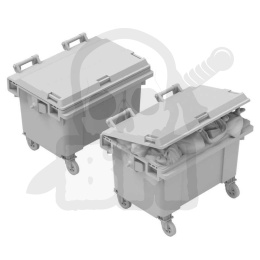 3D printed set - Garbage Containers 1:48 - kosze pojemniki na śmieci 2 szt.