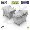 3D printed set - Garbage Containers 1:48 - kosze pojemniki na śmieci 2 szt.