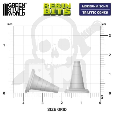 3D printed set - Traffic Cones 1:48 - pachołki drogowe 10 szt.