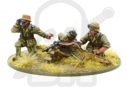 BOLT ACTION Afrika Korps MMG Team 3 szt + 1 MG