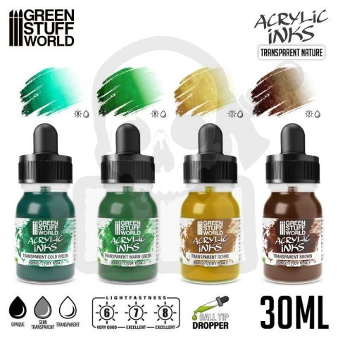 GSW Acrylic Inks Set - Transparent Nature (4x 30ml)