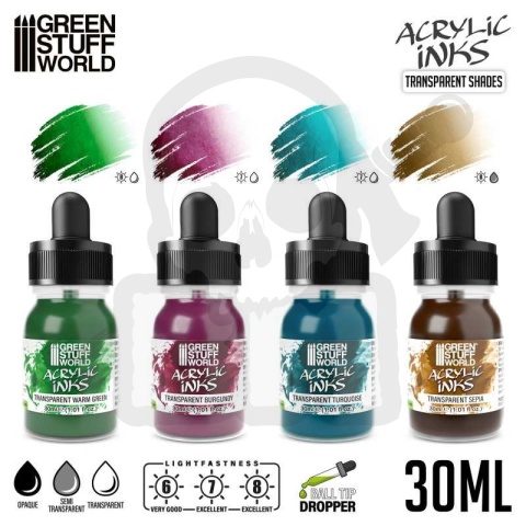 GSW Acrylic Inks Set - Transparent Shades (4x 30ml)