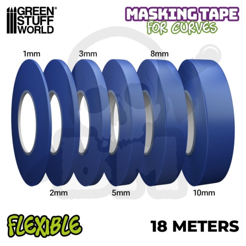Green Stuff Flexible Masking Tape 8mm elastyczna taśma maskująca 18m