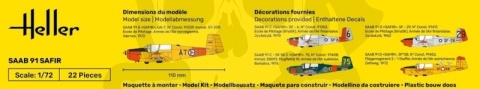 Heller 80287 Szwedzki samolot szkolny SAAB Safir 91 - 1:72