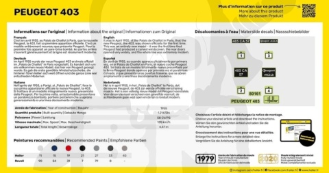 Heller 80161 model samochodu Peugeot 403 - 1:43