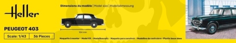 Heller 80161 model samochodu Peugeot 403 - 1:43