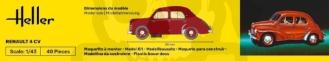Heller 80174 Model samochodu Renault 4 CV - 1:43