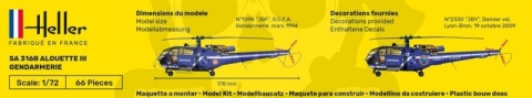 Heller 80286 Model śmigłowca SA 316 Alouette III Gendarmerie - 1:72