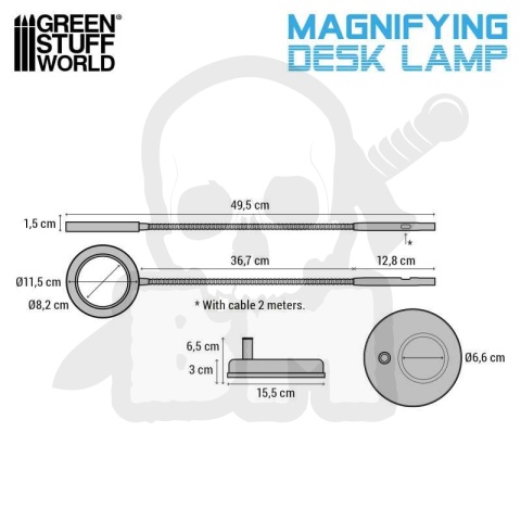 Lampa biurkowa z lupą - Faded White - biała