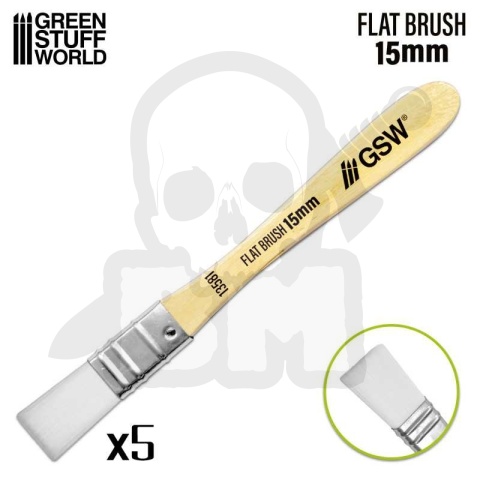 Flat Synthetic Brush (Pack x5) - 5 syntetycznych pędzelków