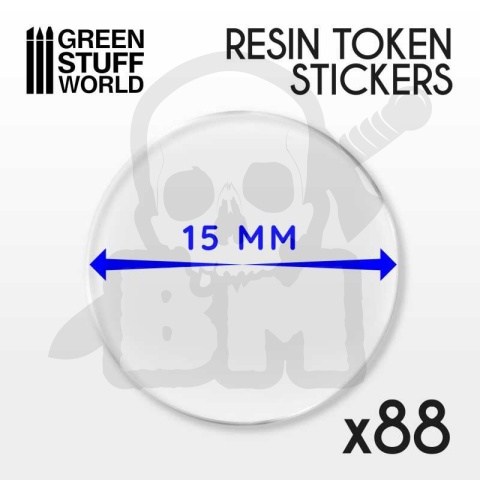 Resin Token Stickers 15mm 88 szt.