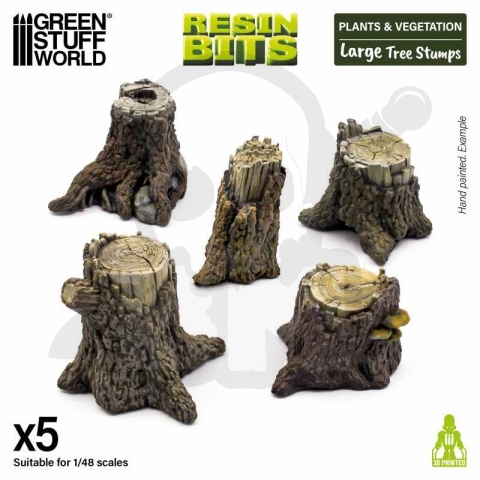 3D printed set - Large Tree Stumps - pieńki 5 szt.